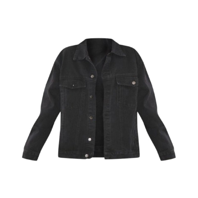 Womens Oversized Black Denim Jacket - Custom