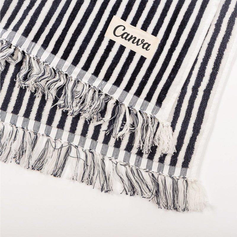 The Beach Towel - Laurens Navy Stripe