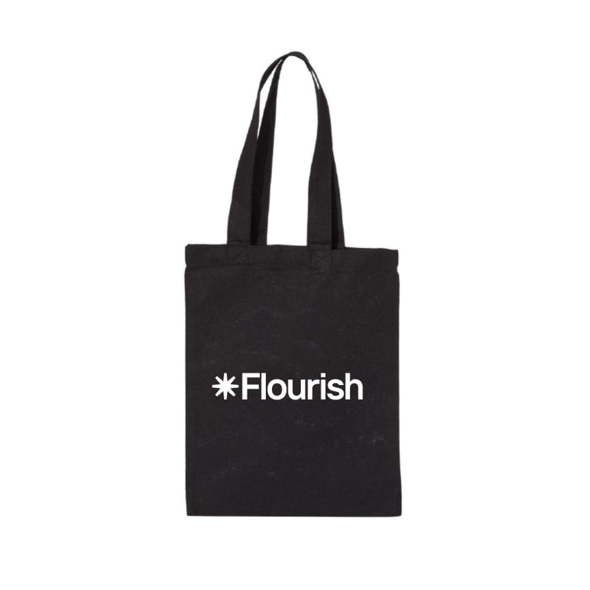 Black Flourish Tote Bag