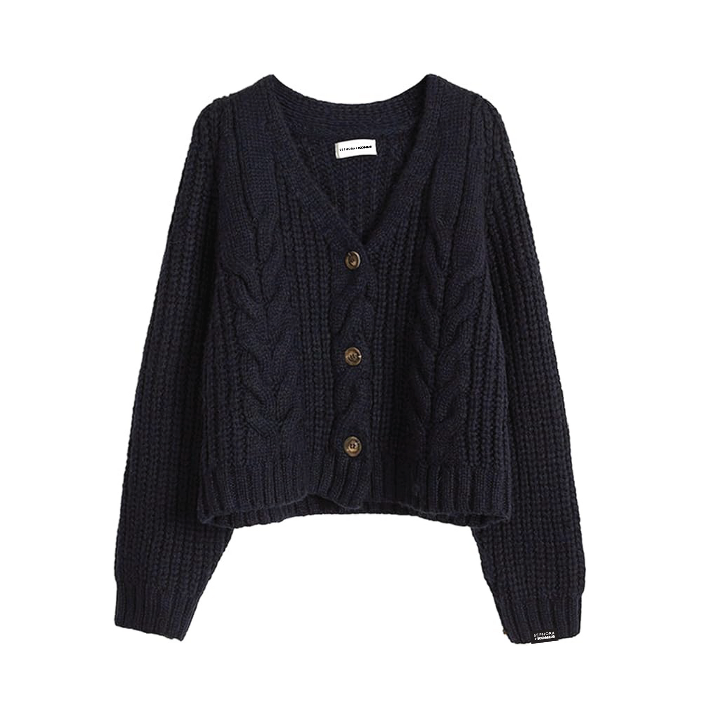 Womens Long Sleeve Crop Sweater Cardigan