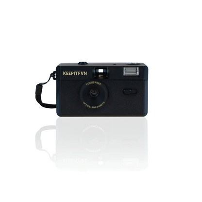 KEEPITFVN® THE KIFCAM RELOADABLE CAMERA BLACK + 35MM 3pack Kodak Film